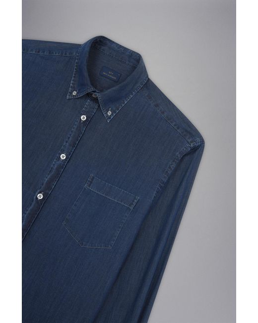 Paul & Shark Blue Long Sleeved Denim Shirt for men