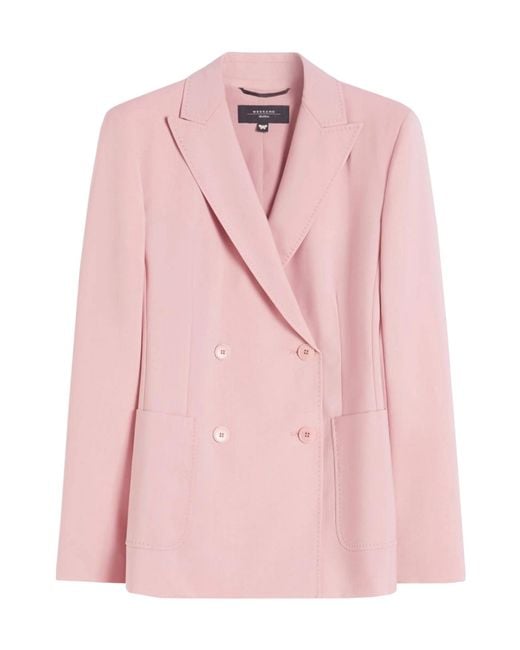 Weekend by Maxmara Pink Zinnia Double-Breasted Tailored Blazer