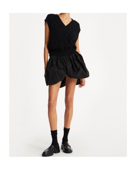 ROTATE BIRGER CHRISTENSEN Black Mini Balloon Skirt