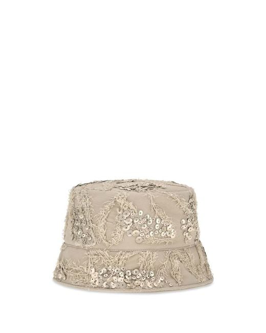 Brunello Cucinelli Natural Sequin Bucket Hat