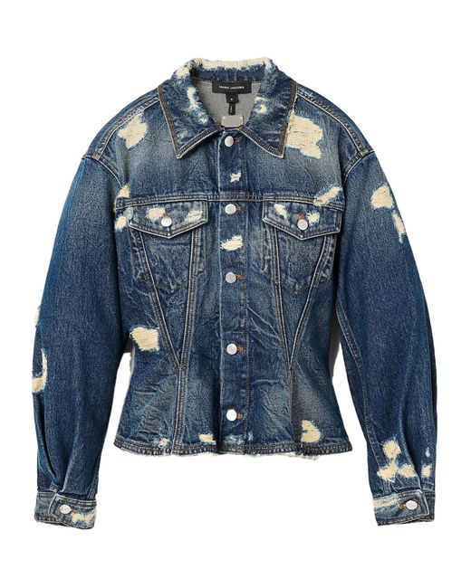 Marc Jacobs Blue Distressed Denim Jacket