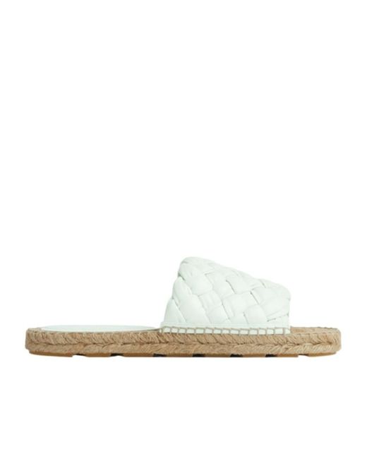 Bottega Veneta White Jack Espadrille Slides