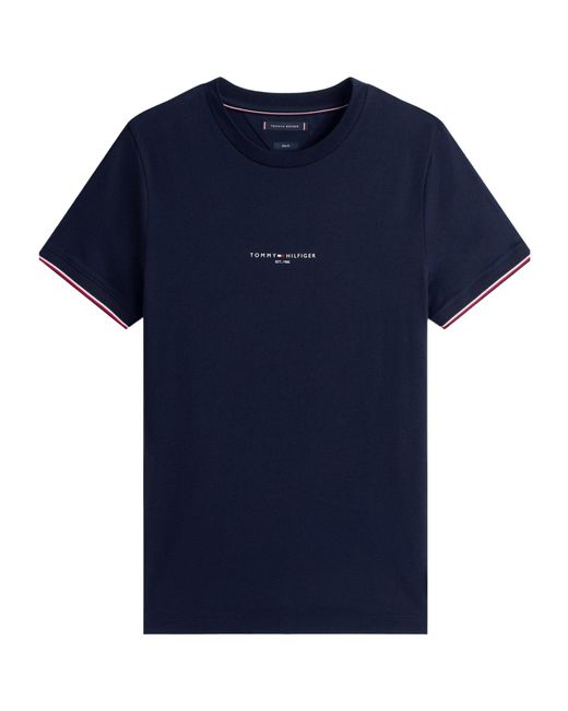 Tommy Hilfiger Blue Logo Short Sleeve T-Shirt for men
