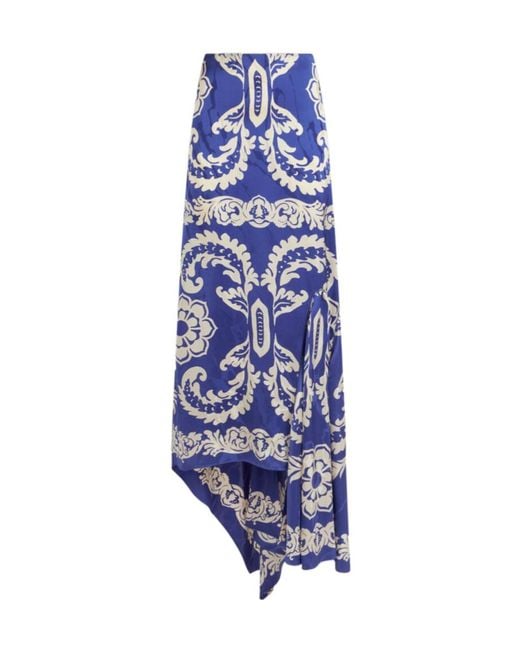 Etro Blue Viscose Skirt
