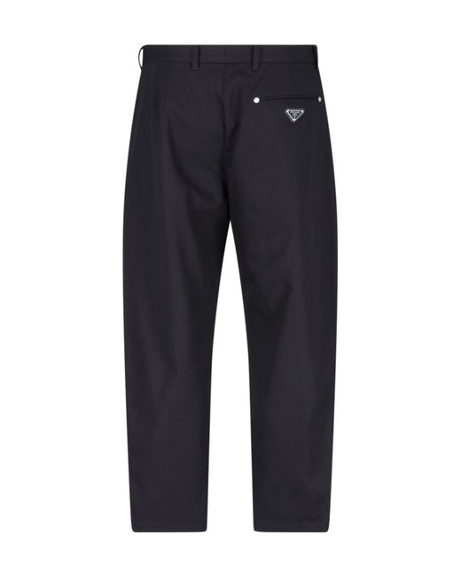 Prada Triangle-Logo Tapered-Leg Jeans in Blue for Men | Lyst