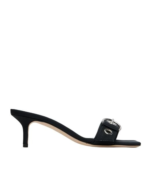 Aeyde Black Ilvy Eyelet Grosgrain High Heel Sandals