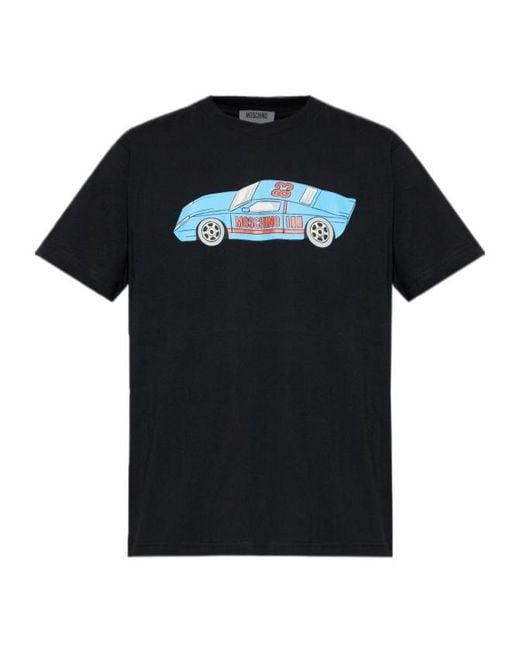 Moschino Black Car Printed T-Shirt for men