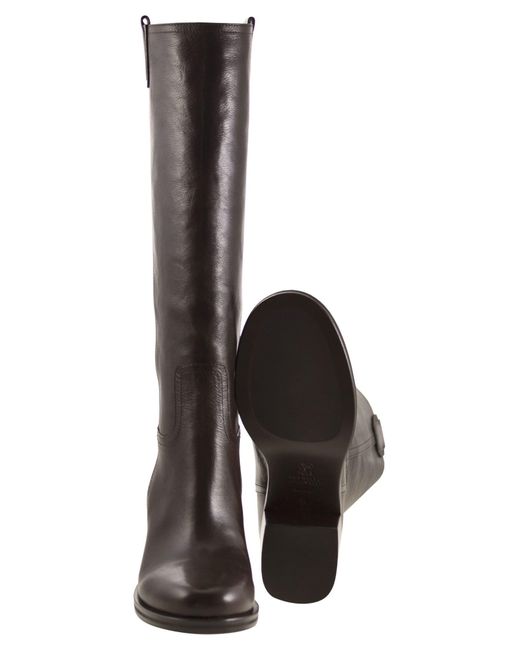 Brunello Cucinelli Brown Monili Detailed Classic Boots