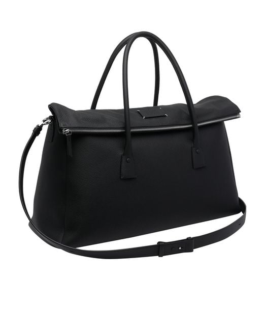 Maison Margiela Black Logo Patch Folded Tote Bag