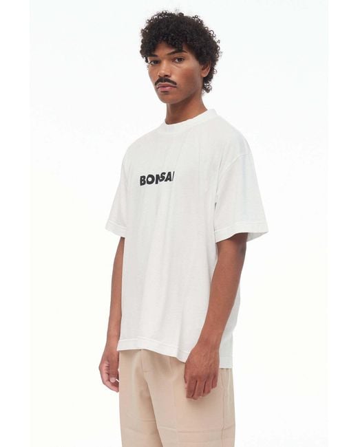 Bonsai White Logo-Printed Crewneck T-Shirt for men