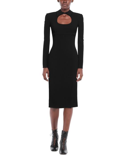 Dolce & Gabbana Black Solid Color Stretch Slim-Fit Dress