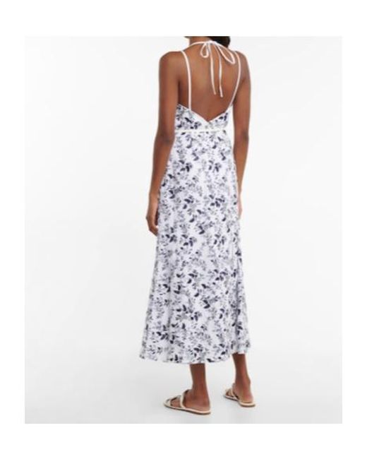Erdem White Otto Embroidered Linen Midi Dress