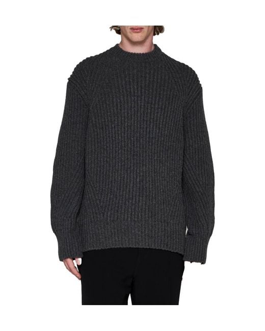 McQueen Blue Crewneck Oversized Jumper for men