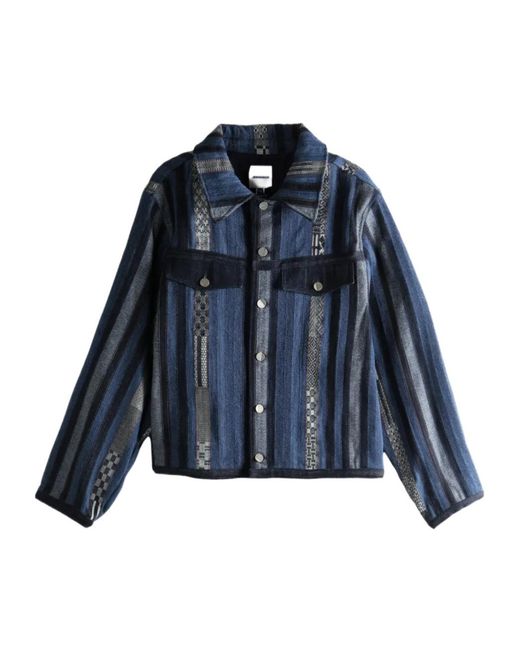 Adererror Blue Striped Pocket Jacket for men