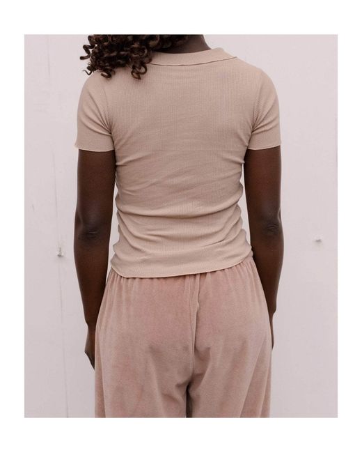 Baserange Gray Short-Sleeved Top