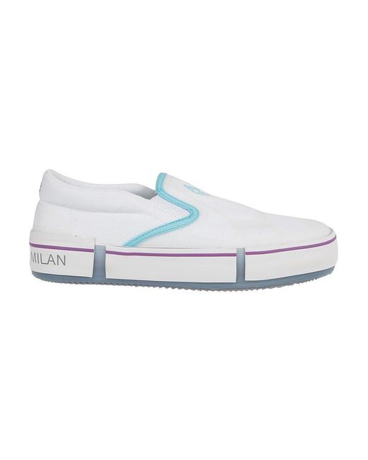 Marcelo Burlon White County Of Milan Logo Printed Slip-On Sneakers for men