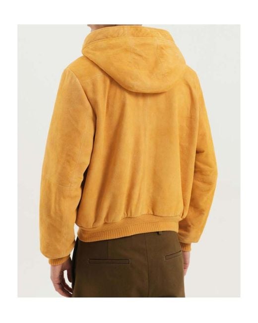 1989 STUDIO Yellow Ribbed Hem Zip Jacket for men