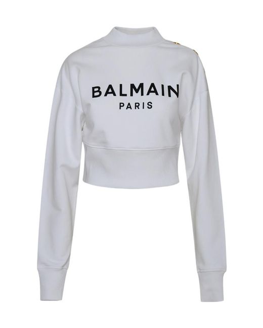 Balmain Gray Logo Sweatshirt