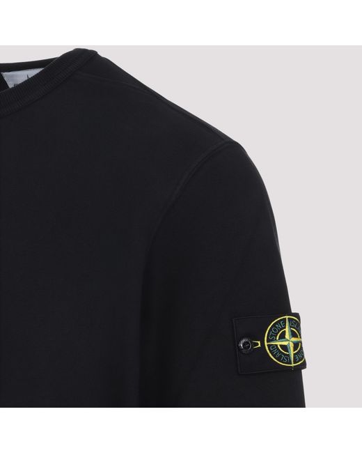 Stone Island Blue Logo Patch Crewneck Sweatshirt for men