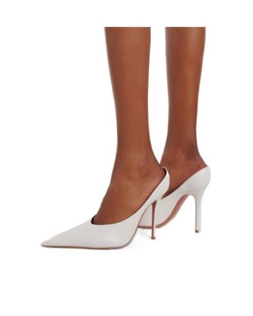AMINA MUADDI White Solid-Color Stiletto Heels