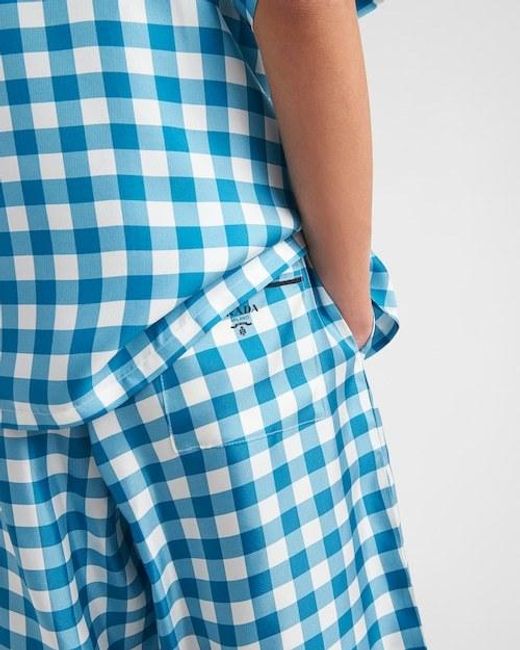 Prada Blue Checkered Shorts for men