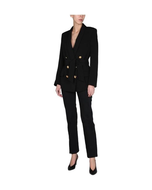 Balmain Blue Double-Breasted Fuchsia Eco-Designed Blazer