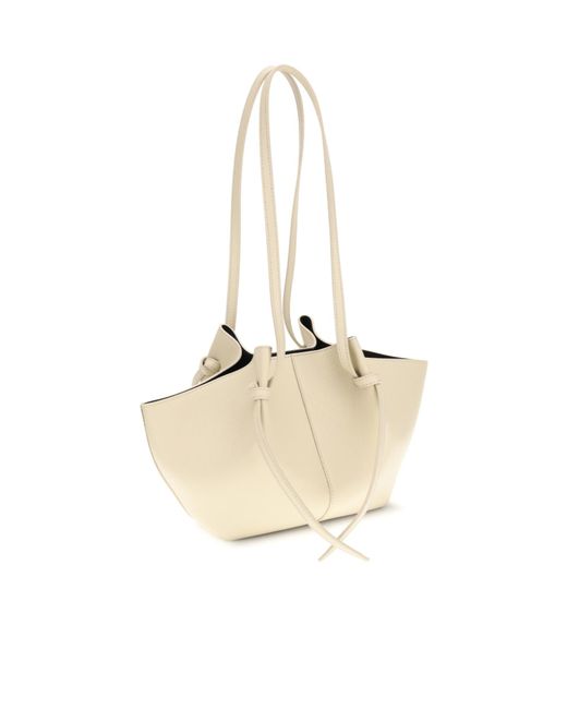 Yuzefi White Large Mochi Leather Shoulder Bag