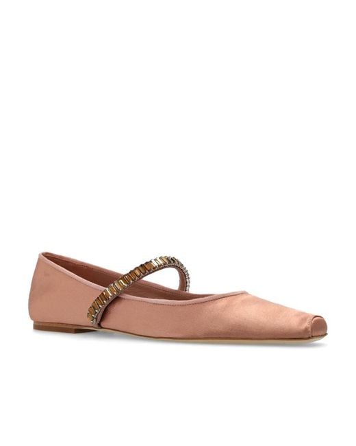 Tory Burch Brown Crystal Ballet Ballerina Shoes
