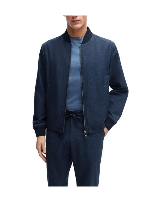Boss Blue Solid Color Jacket for men