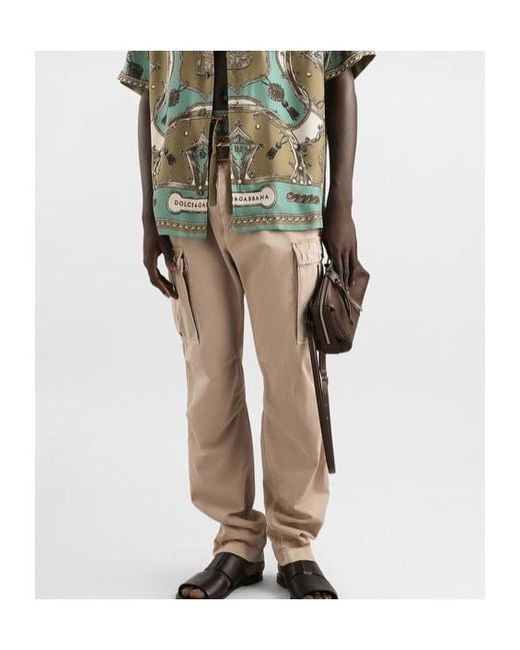 Dolce & Gabbana Natural Straight-Leg Cargo Pants for men