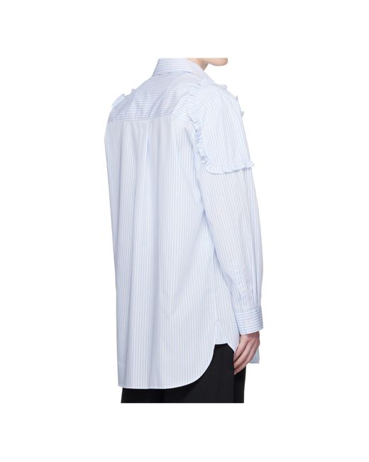 Simone Rocha White Ruffle Shoulder Patch Tunic Shirt for men