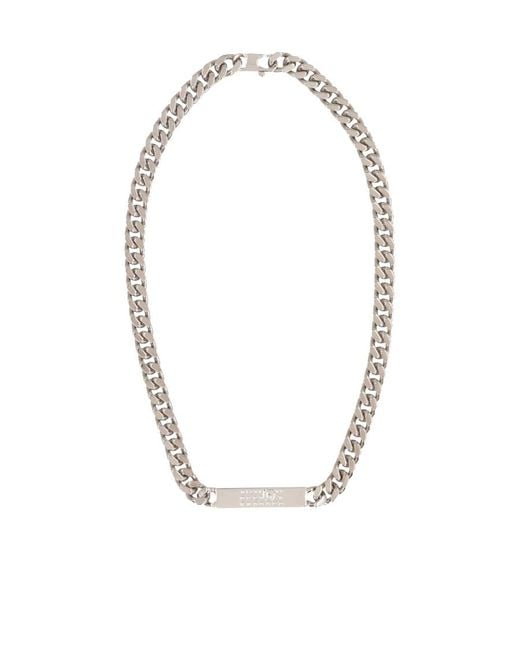 MM6 by Maison Margiela Metallic Logo-Debossed Chain-Linked Necklace
