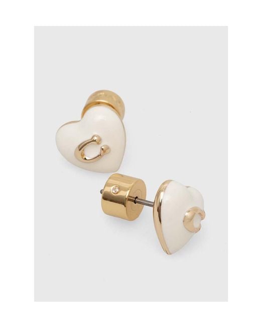 COACH White Heart-Shaped Earrings