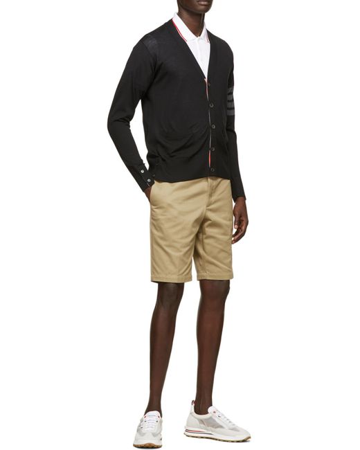 Thom Browne Blue 4-Bar V-Neck Cardigan for men