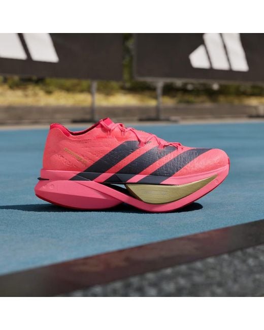 Adidas Pink Adizero Prime X3 Strung Shoes for men