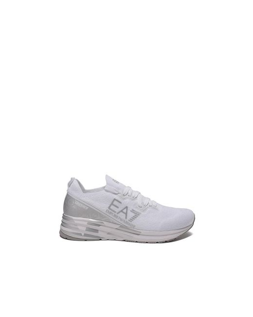 EA7 Gray Logo-Print Low-Top Sneakers for men