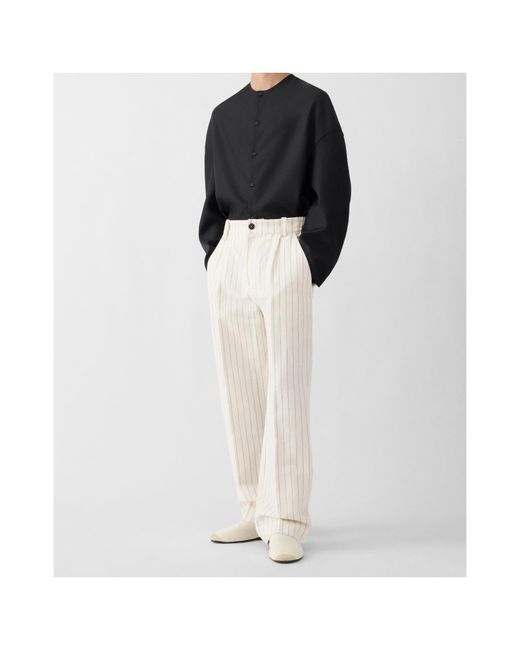 Jacquemus White Striped Tapered Pants for men
