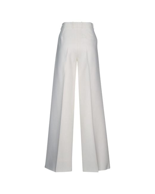 Dior White Christian Pleat Detailed Flared Trousers