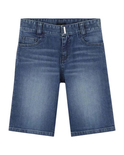 Givenchy Blue Belt-Loop Denim Shorts