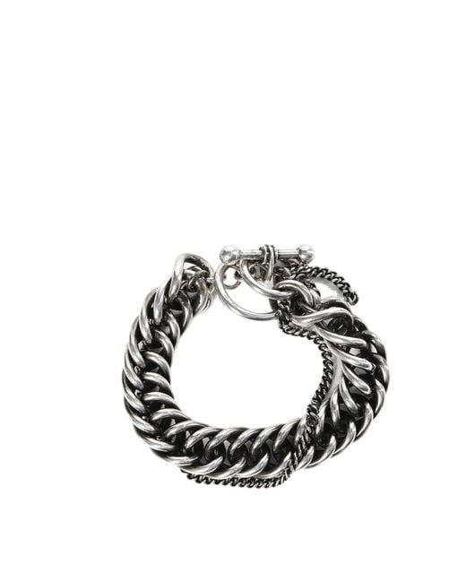 Ann Demeulemeester Metallic Hinna Double Chains Bracelet for men