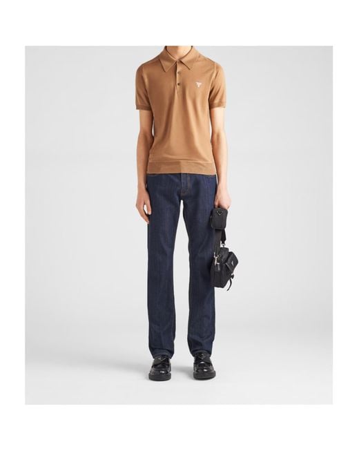 Prada Blue Stretch-Denim Jeans for men