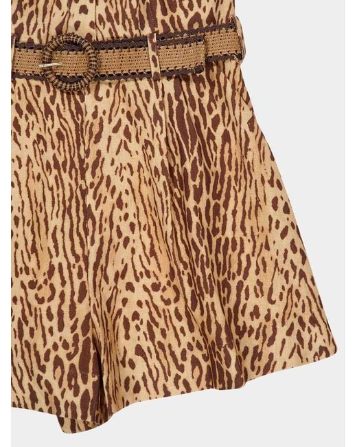 Zimmermann Natural Cascadian Halterneck Sleeveless Playsuit