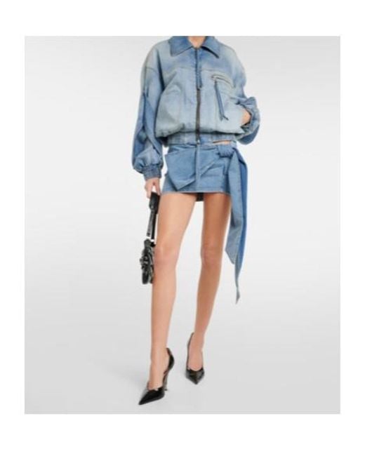 Blumarine Blue Denim Bomber Jacket
