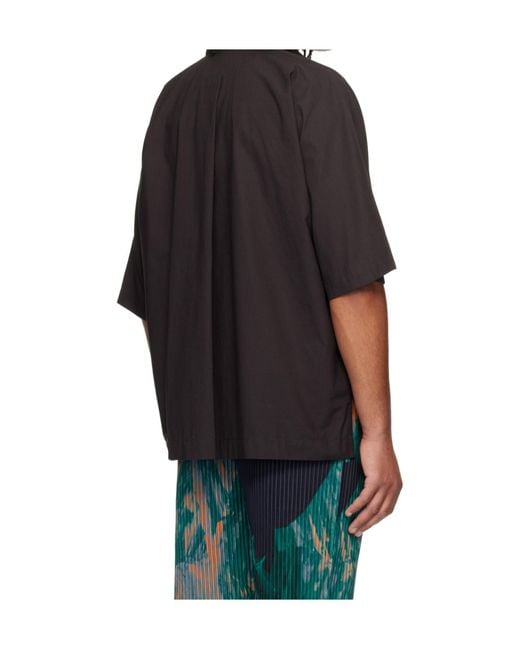 Homme Plissé Issey Miyake Gray Short-Sleeve Pocket Shirt for men