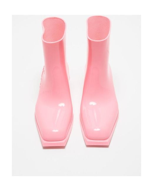 Acne Pink Rubber Short Boots