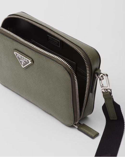 Prada Green Brique Saffiano Leather Bag for men