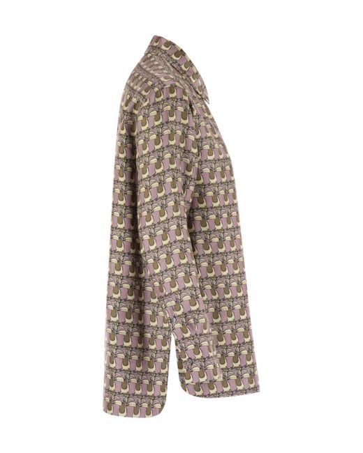 Max Mara Brown 'S Times All-Over Patterned Reversible Top