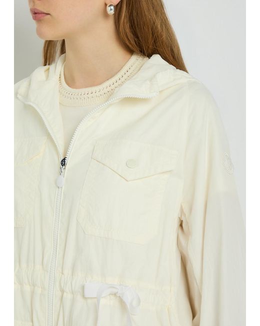 Moncler White Hooded Turtleneck Jacket
