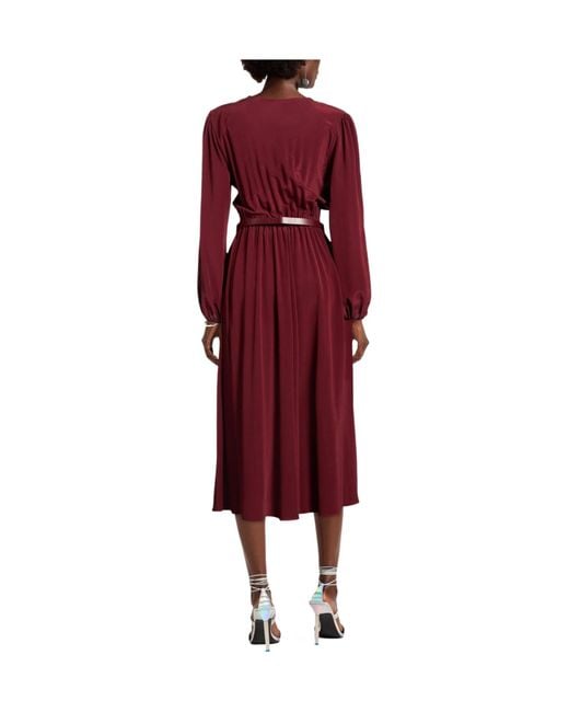 Max Mara Red Solid Color Cardigan Dress