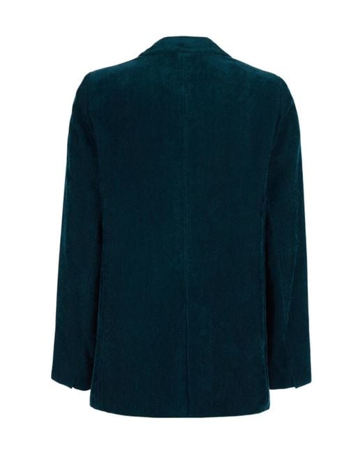 Forte_forte Blue Point-Collar Casual Jacket